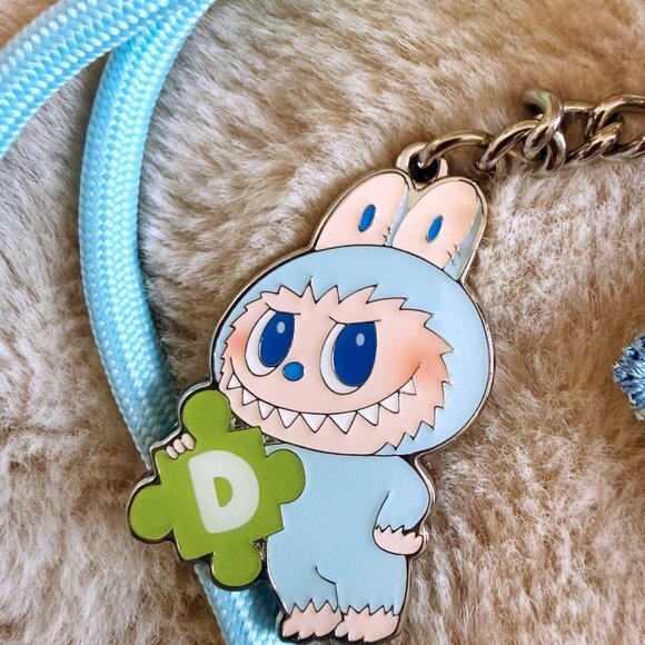 POPMART Labubu The Monsters Pin For Love Alphabet Letter Pendant Key Ring Chain - Picture 2 of 7